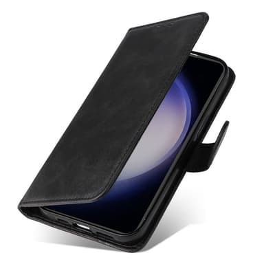 SKALO Samsung S23 FE PU-nahkainen Lompakkokotelo - Musta
