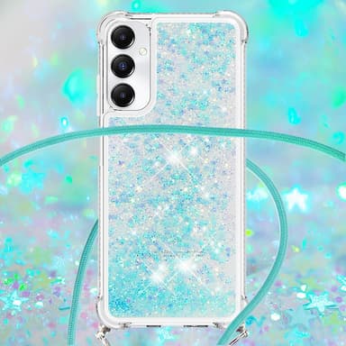 SKALO Samsung A05s 4G Juoksuhiekka Glitter Mobile kaulapanta - Turkoosi