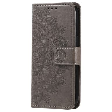 SKALO Samsung A05s 4G Mandala lompakkokotelo - Harmaa