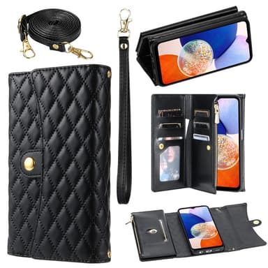 SKALO Samsung A05s 4G Evelope Clutch 8-Lokeroa - Musta