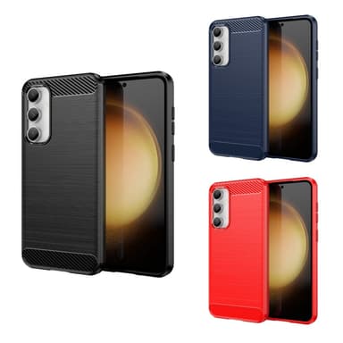 SKALO Samsung S23 FE Armor Carbon Iskunkestävä TPU suojakuori - Musta