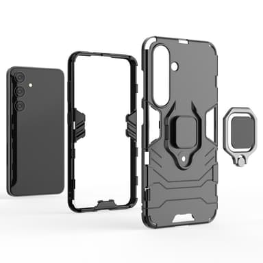 SKALO Samsung S24 Armor Hybridi metallirengas kuori - Musta