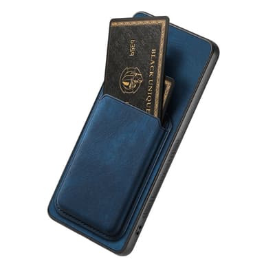 SKALO Samsung S24 PU-nahkakuori, jossa on irrotettava magneettinen lompakko - Sininen