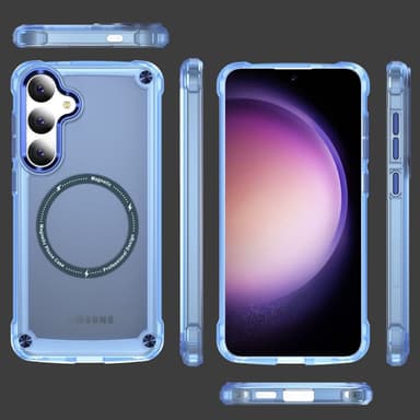 SKALO Samsung S24 Läpinäkyvä TPU Magneetti/Metal Suojakuori - Sininen