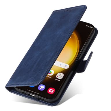 SKALO Samsung S24 Ultra PU-nahkainen Lompakkokotelo - Sininen