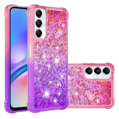 SKALO Samsung A05s 4G Juoksuhiekka Glitter Sydämet TPU kuori - Pinkki-Violetti