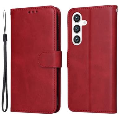 SKALO Samsung S24 PU-nahkainen Lompakkokotelo - Punainen