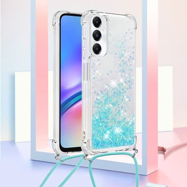 SKALO Samsung A05s 4G Juoksuhiekka Glitter Mobile kaulapanta - Turkoosi