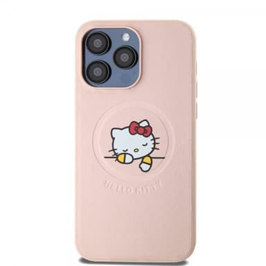 Hello Kitty iPhone 15 Pro Max Kuori Debossed Logo MagSafe Vaaleanpunainen