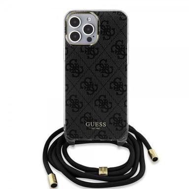 Guess iPhone 15 Pro Kuori Crossbody Cord Musta