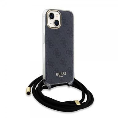 Guess iPhone 15 Kuori Crossbody Cord Musta