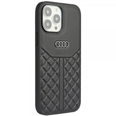 Audi iPhone 13 Pro Max Kuori Genuine Leather Case Musta