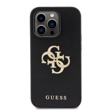 Guess iPhone 15 Pro Max Kuori Perforated Glitter Musta