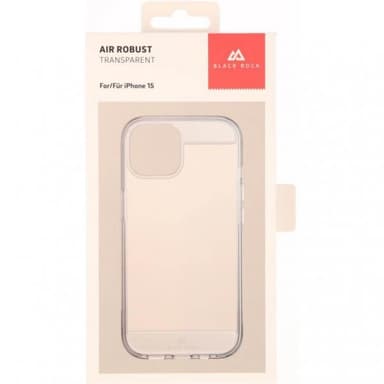 Black Rock iPhone 15 Kuori Air Robust Case Läpinäkyvä