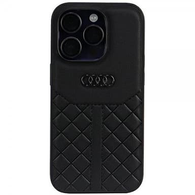 Audi iPhone 14 Pro Kuori Genuine Leather Case Musta