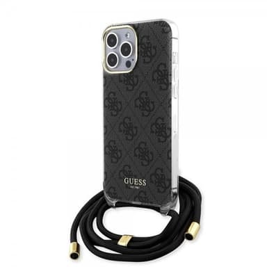 Guess iPhone 15 Pro Max Kuori Crossbody Cord Musta