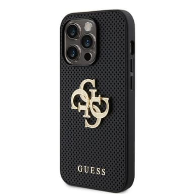 Guess iPhone 15 Pro Max Kuori Perforated Glitter Musta