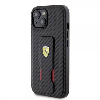 Ferrari iPhone 15 Kuori Grip Stand Function Musta