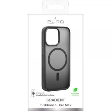 Puro iPhone 15 Pro Max Kuori Gradient MagSafe Musta