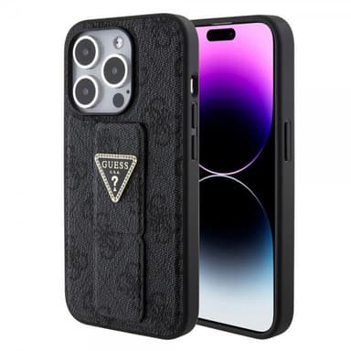 Guess iPhone 15 Pro Max Kuori Grip Stand Function Musta