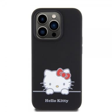 Hello Kitty iPhone 15 Pro Kuori Liquid Silicone Musta