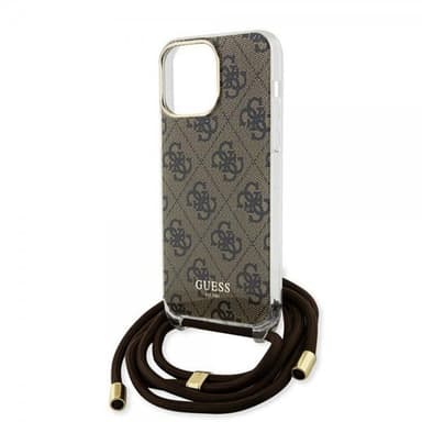 Guess iPhone 15 Pro Kuori Crossbody Cord Ruskea