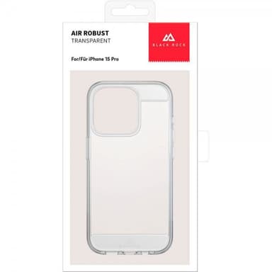 Black Rock iPhone 15 Pro Kuori Air Robust Case Läpinäkyvä