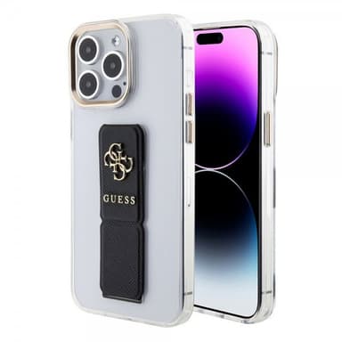 Guess iPhone 15 Kuori Grip Stand Clear Läpinäkyvä