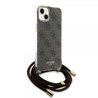 Guess iPhone 15 Kuori Crossbody Cord Ruskea