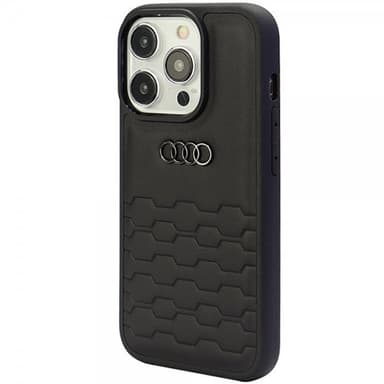 Audi iPhone 15 Pro Kuori GT Synthetic Leather Musta