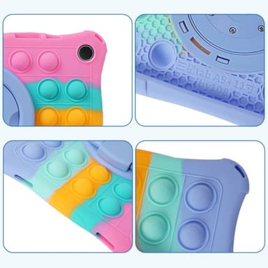 SKALO Samsung Tab A9 Shock Resistant Armor Popit Silicone Kuori  - Rainbow
