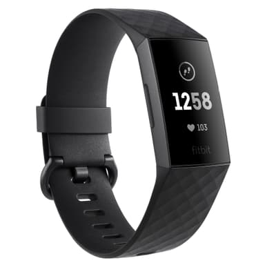 Fitbit Charge 3 aktiivisuusranneke (musta/harmaa alumiini)
