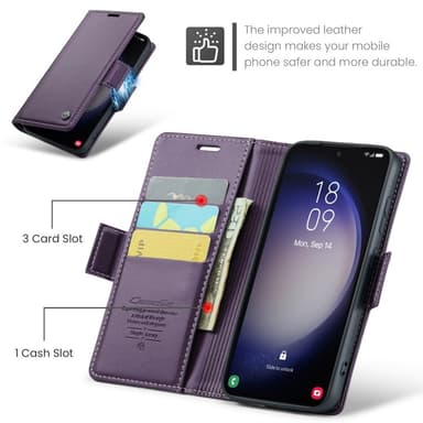 CASEME Retro Lompakkokotelo Samsung Galaxy S24