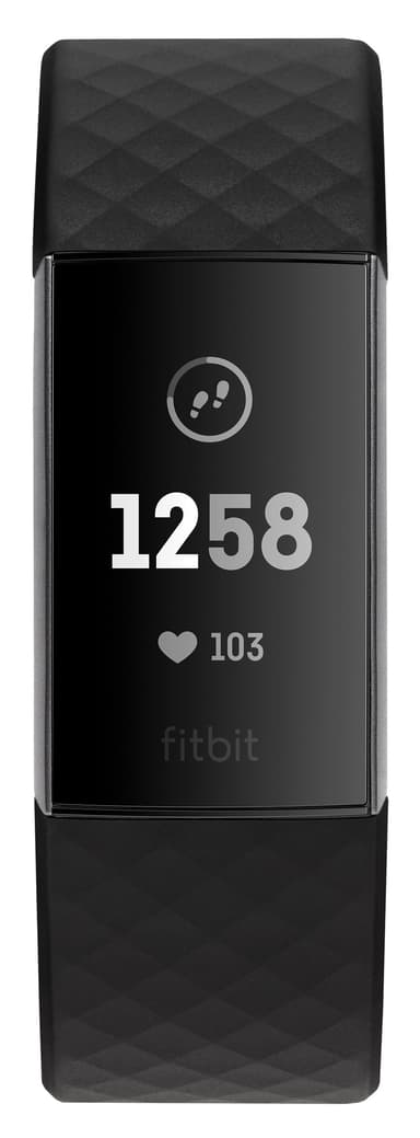 Fitbit Charge 3 aktiivisuusranneke (musta/harmaa alumiini)