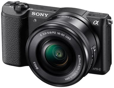 Sony Alpha A5100 järjestelmäkamera + 16-50 mm (musta)