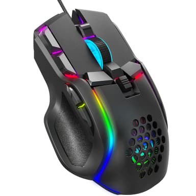 Kevyt langallinen pelihiiri, jossa 13 RGB-valaistus, 6 säädettävää DPI:tä