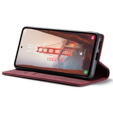 CASEME Retro Lompakkokotelo Samsung Galaxy S23 FE - Viininpunainen