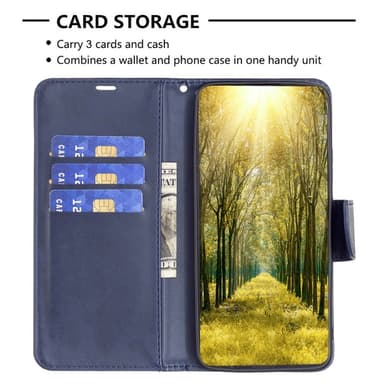 SKALO Motorola Moto G54 5G Lompakkokotelo PU-nahkaa - Sininen