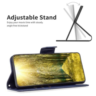 SKALO Motorola Moto G54 5G Lompakkokotelo PU-nahkaa - Sininen