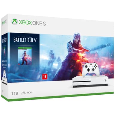 Xbox One S 1 TB + Battlefield 5 (V) valkoinen