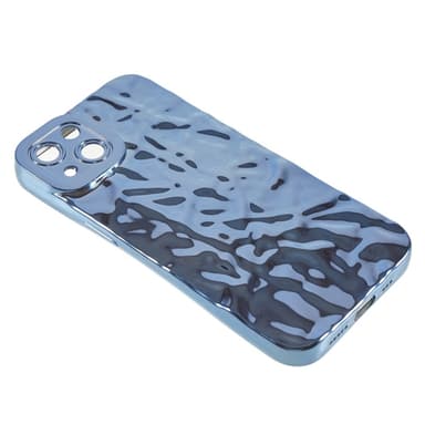 iPhone 15 TPU Kuori Elektroplating Rypistynyt Epätasainen Puhelimen Suojakotelo - Sininen