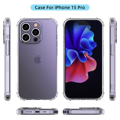 iPhone 15 Pro Shell Case -kotelolle TPU-kehys + akryylitakapuhelinkotelo