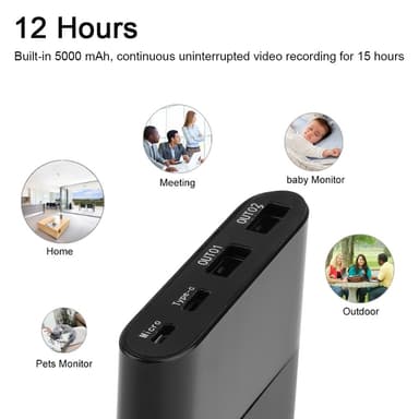 5000mAh PowerBank 1080P HD-äänivideokamera valvontakamera