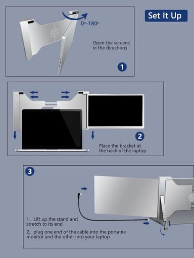 NÖRDIC Kannettava 14"" LCD-näyttö kannettaville tietokoneille 14-17,3"" FHD 1080P IPS USB-C- ja Mini HDMI-portilla,
