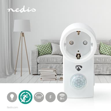 Nedis Liiketunnistin | Sisäkäyttöinen | Type F (CEE 7/7) | Tyyppi F (CEE 7/7) | 120 ° | 5 - 300 W | 300 W | 1200 W | 3 - 2000 Lux | Anturitekniikka: PIR | Anturi ulottuvilla: 0.0 - 9.0 m