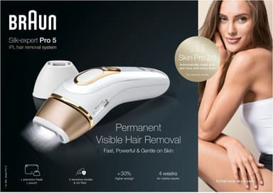 Braun IPL Silk Expert Pro 5 PL5160 - IPL-laite, valkoinen / kulta