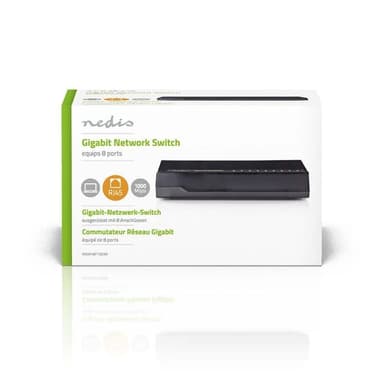 Verkkokytkin | 8 Porttia | 1 Gb/s | LED-Merkkivalot
