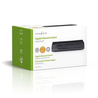 Verkkokytkin | 8 Porttia | 1 Gb/s | LED-Merkkivalot
