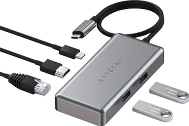 Satechi Multiport USB-C Chromebook hubi (harmaa)
