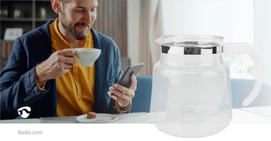 Nedis KACM150EBK Cafetière noir verseuse en verre, fonction de Nedis KACM150EBK Cafetière noir verseuse en verre, fonction de